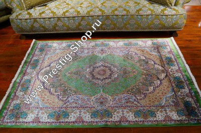 Ковер Farsi Qum 12036 Green из 100% шёлка в интернет-магазине ковров Prestig-Shop.ru