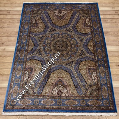 Ковер Farsi Qum 12055 Blue из 100% шёлка в интернет-магазине ковров Prestig-Shop.ru